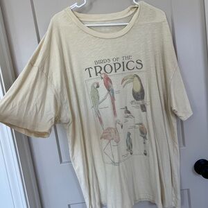 American Eagle Outfitters Birds of the Tropics Tee - Cream